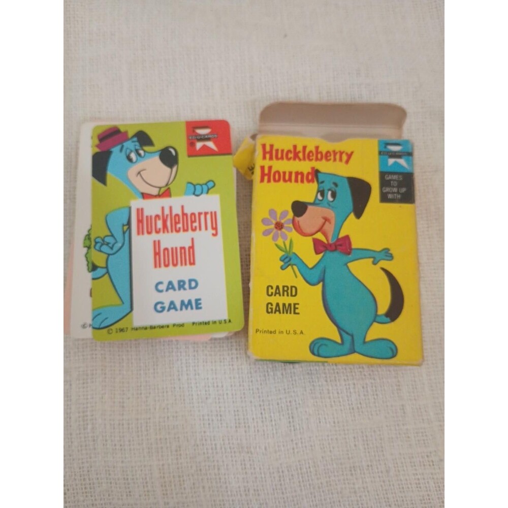 1961 Huckleberry Hound Ed-U-Cards Card Game 35 Cards Box Hanna-Barbera Vintage